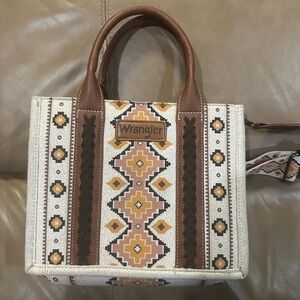 Wrangler Women's Brown and Cream Patterned Tote